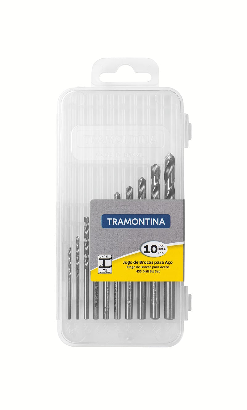 Jogo de Broca Com/10Peças HSS 1/16'-1/4' TRAMONTINA 43125510