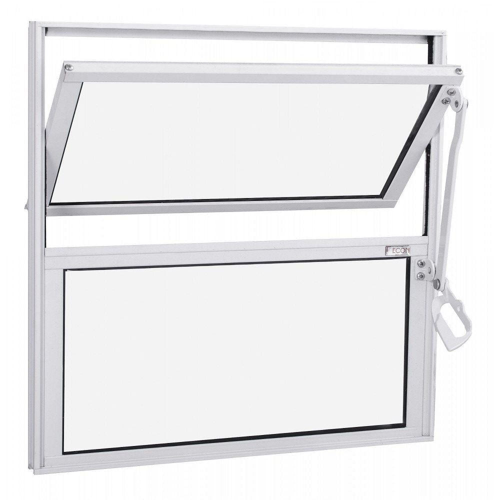 Janela de  Aluminio Basculante Home Branco Vidro Liso 0,40X0,40M 2FL Quality