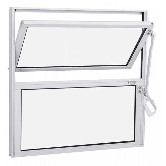 Janela de  Aluminio Basculante Home Branco Vidro Liso 0,40X0,40M 2FL Quality