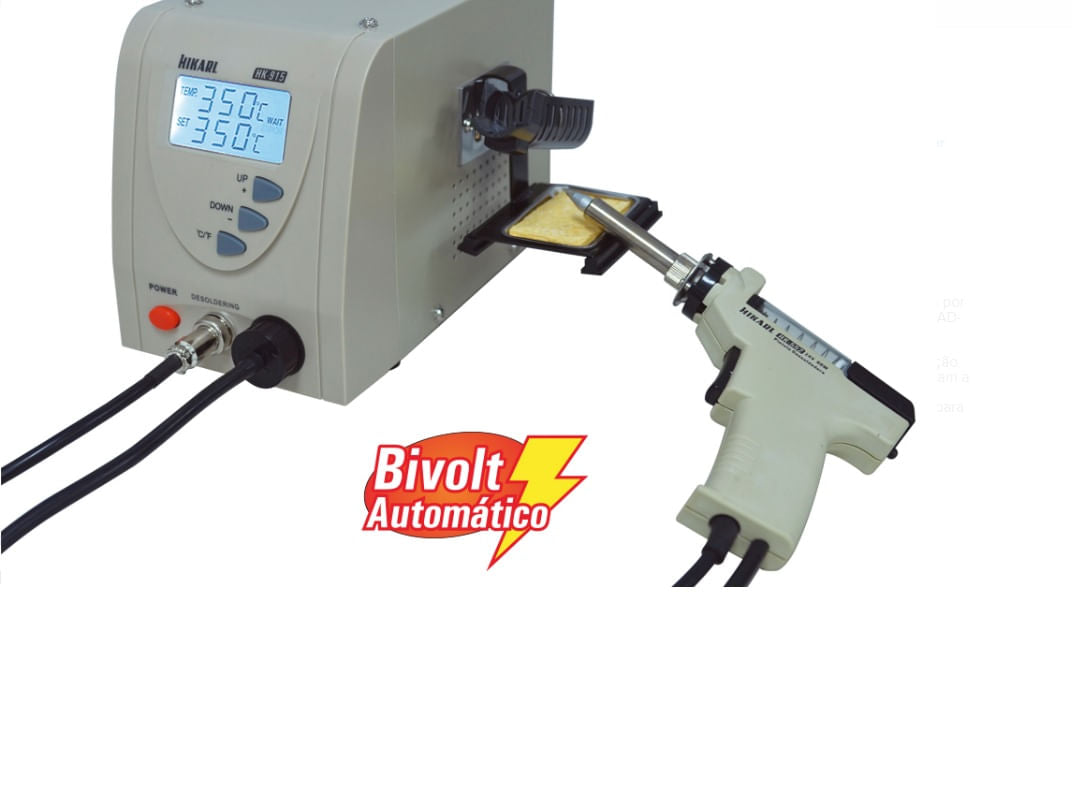 Estação Dessoldadora Digital 128W HK-915 Bivolt HIKARI