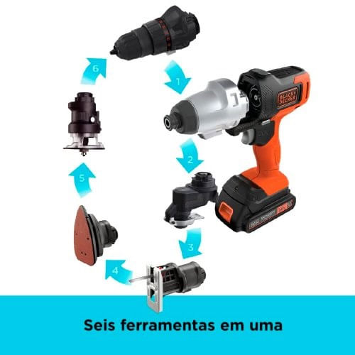 Jogo de Ferramentas Combinadas Black&Decker Matrix