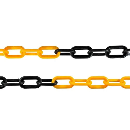 Corrente de Plástico Safety 5,00mm Amarelo/Preto WPS1928