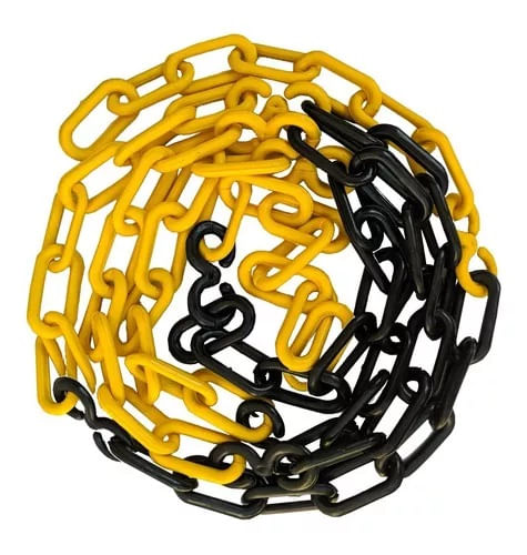 Corrente de Plástico Safety 5,00mm Amarelo/Preto WPS1928