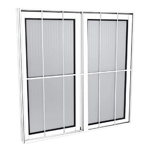 Janela de Aluminio Correr Com/Grade Home Natural Vidro Liso 1,00X1,00M 2F
