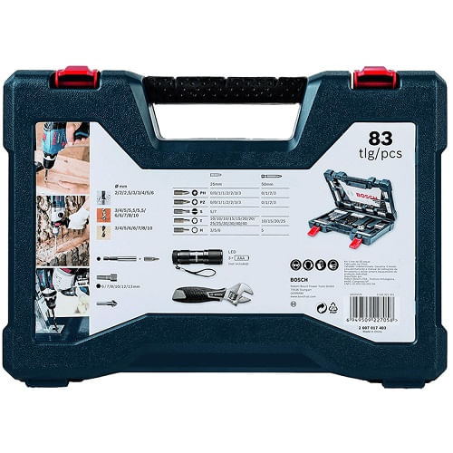 Jogo de Bits e Brocas Titântio com 83 Pcs V-LINE 2607017403 BOSCH