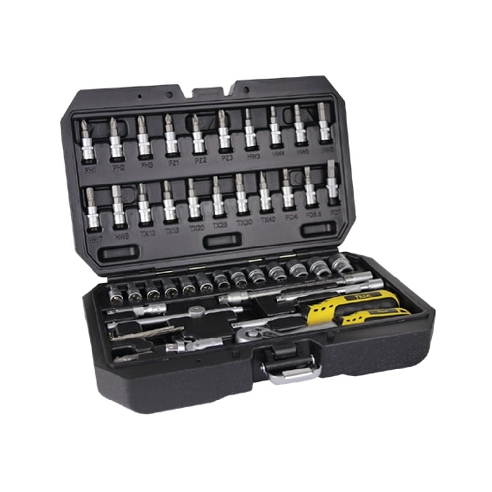 Jogo de Soquete 016 com 46peças 1/4"" Fend/Bits/Torx Flux