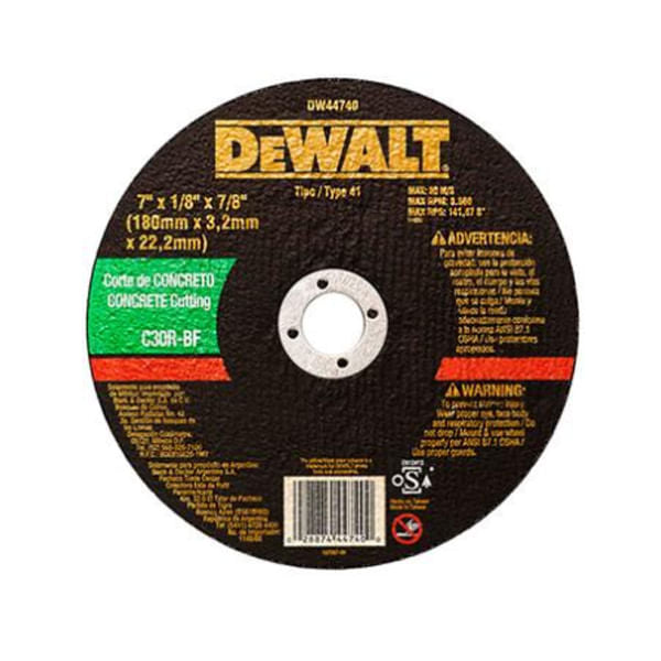 Disco Corte 04.1/2""X1/8x7/8"" Para Concreto Dewalt