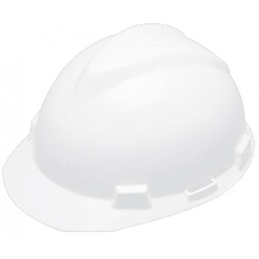 Capacete Aba Frontal Branco V-Gard C/Carneira E Jugular Msa