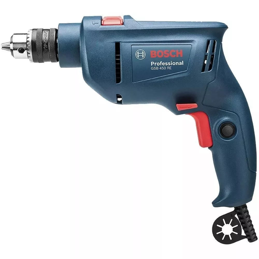 Furadeira de Impacto Bosch GSB 450 RE 450W  Com 3 Brocas