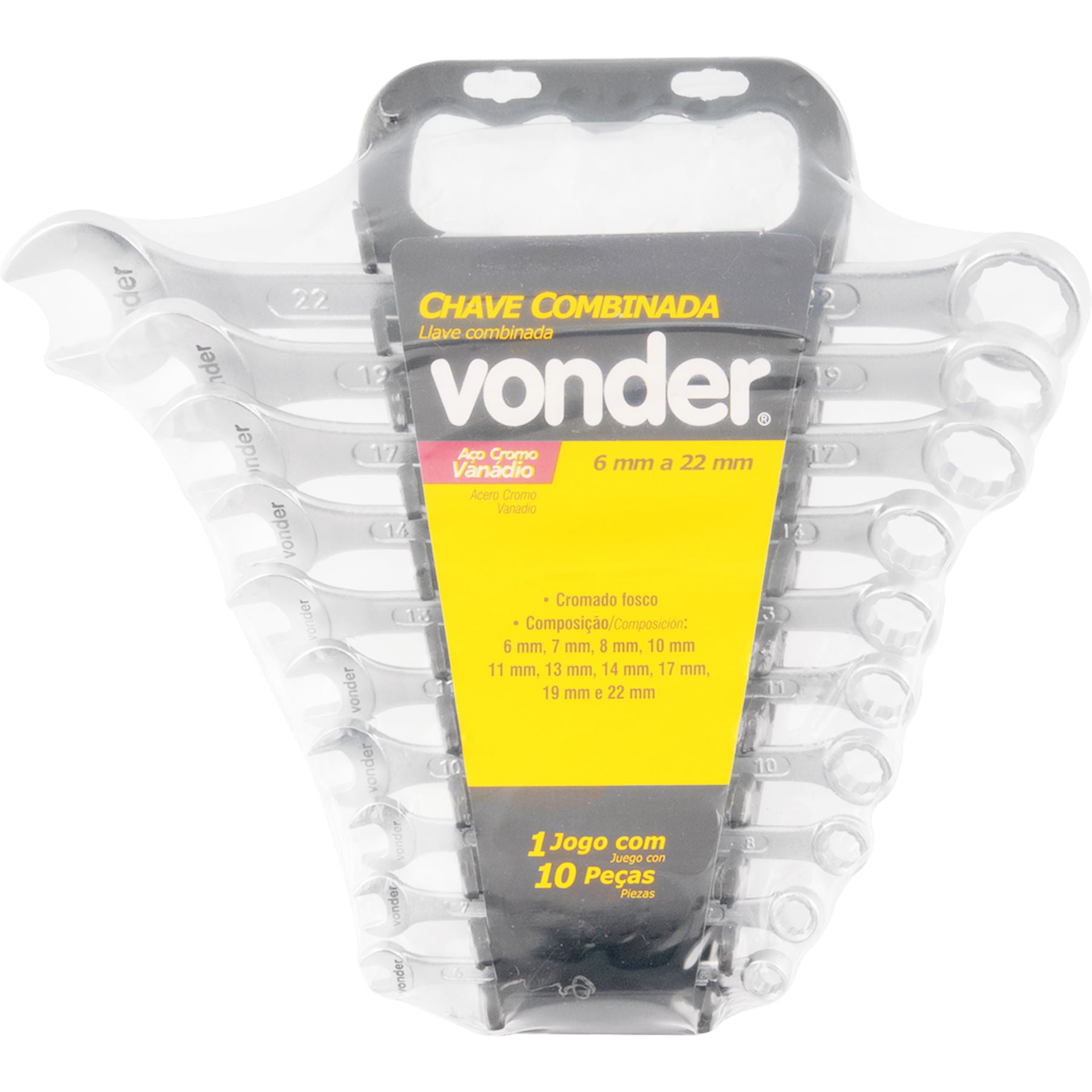 Jogo Chave Combinada c/peças 06 a 22mm Vonder