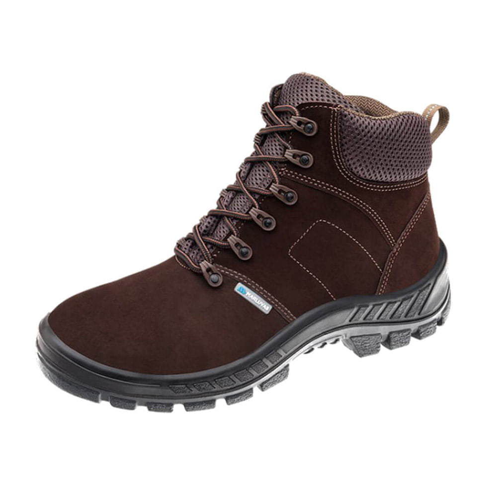 Bota de Camurça Bico Plástico Nubuck N39 Café CA13808 Marluvas