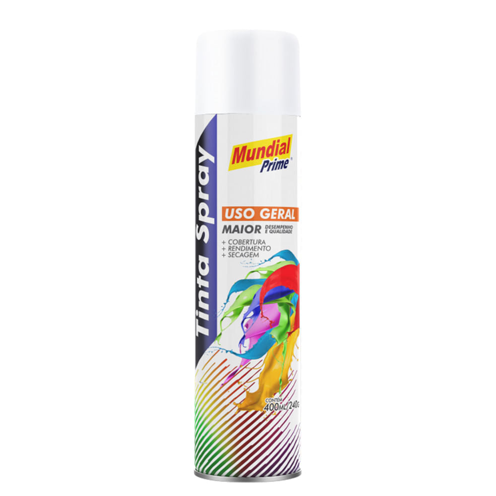 Tinta Spray 400ml Branco Fosco Mund Prime