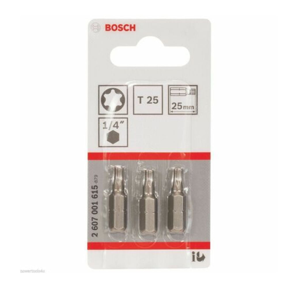 Jogo de Bits 3 Peças Torx N.25 Bosch