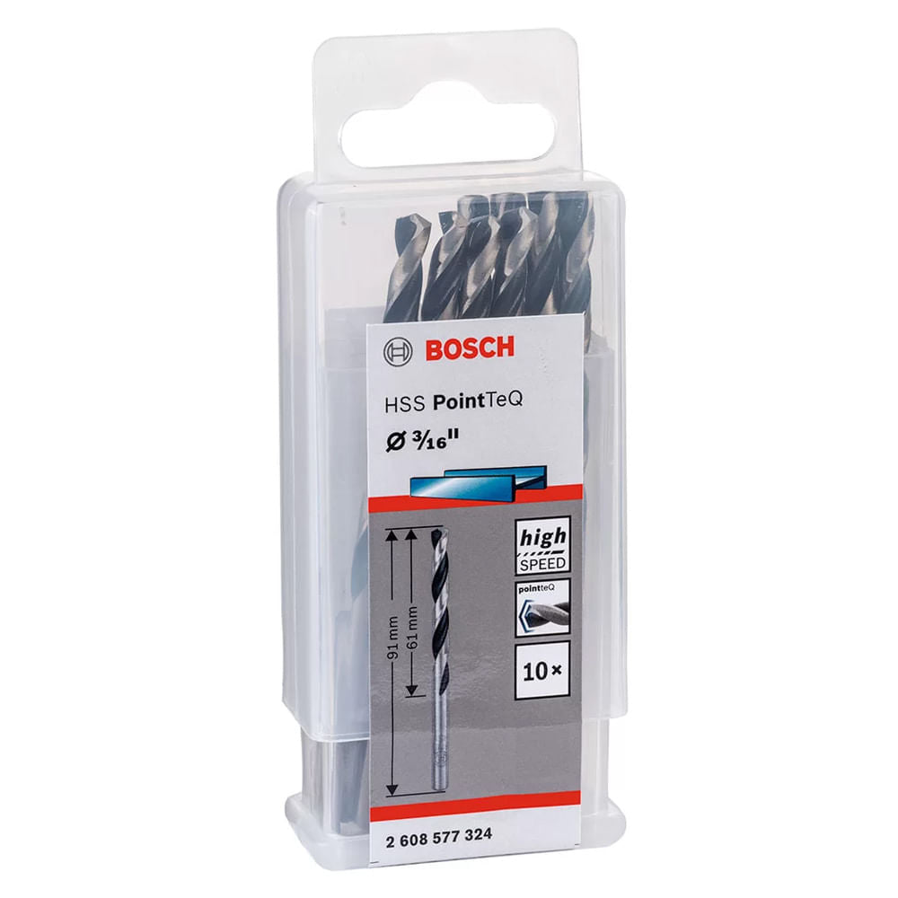 Broca Para Metal Aço Rapido 3/16" Hss PointTeQ Bosch