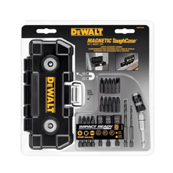 Kit de Acessorios Para Parafusar 20 Pecas Magneticas Dewalt
