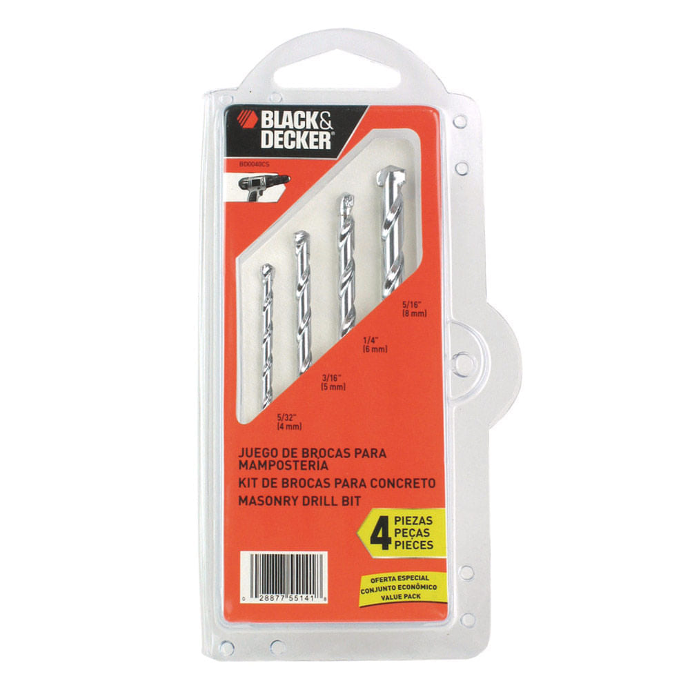 Jogo de Broca Widia com 4ps Black and Decker