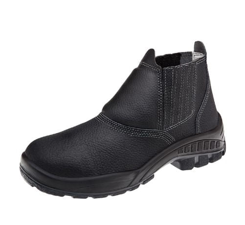 Bota de Couro Vaqueta Bico Aço sem Cadarço C/C Preta Nº38 Bracol