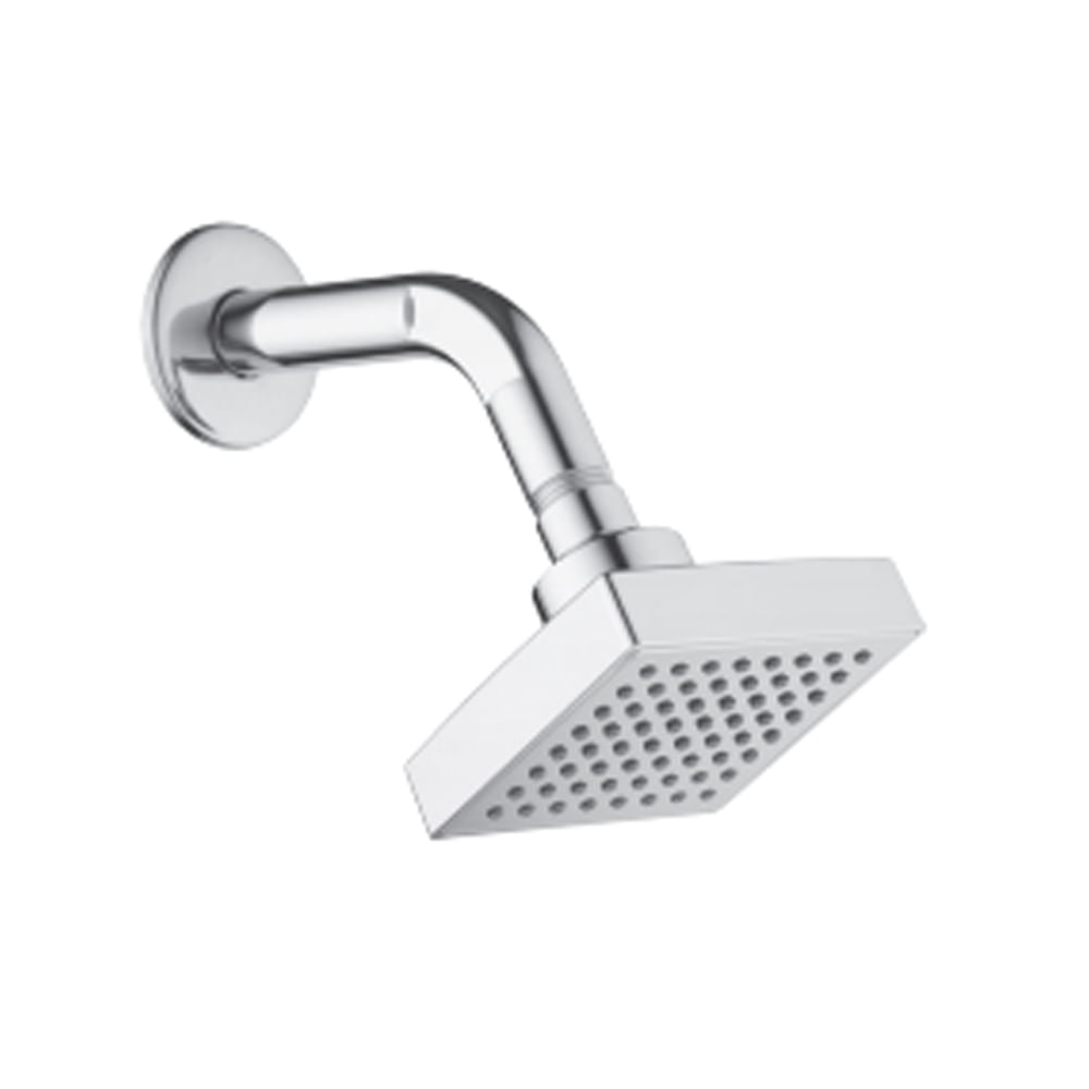 Chuveiro Quadrado Cromado 85x85 1A Tubo Flux