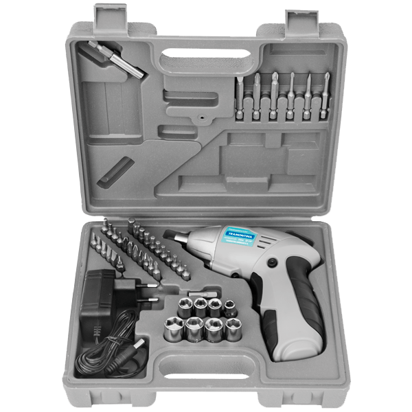 Parafusadeira a Bateria 1/4" Tramontina 3,6V Kit com 46 Peças
