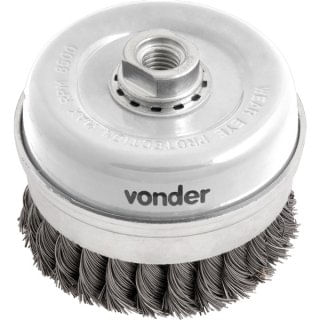 Escova Tipo Copo 4"" Em Aço Carbono Torcida Industrial Vonder