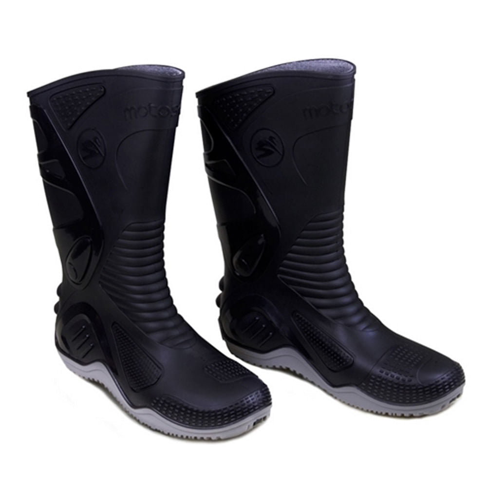 Bota Pvc Preta Com Solado Cinza 29cm N°39 Motosaf