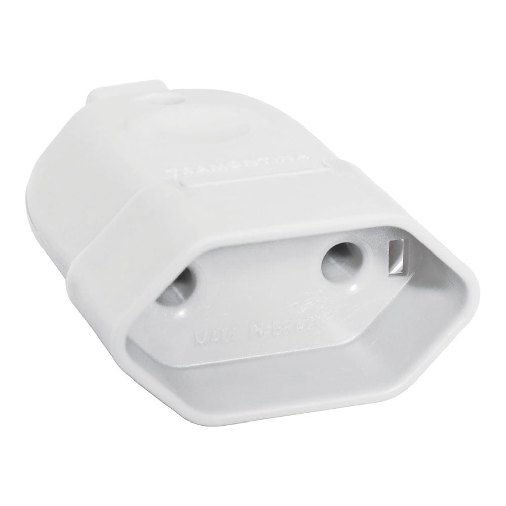 Plugue Fêmea 2P 10A 250V Branco Tramontina