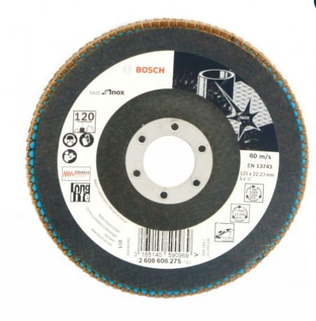 Disco Flap Bosch 125mm G-120 Curvo Inox