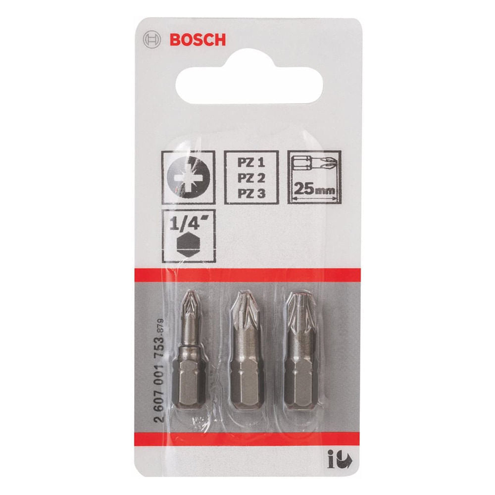 Jogo de Bits com 3 Peças Bosch