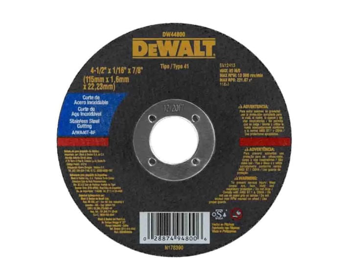 Disco de Corte 04.1/2""X1/16X7/8"" para Metal Dewalt