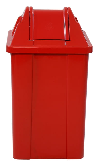 Lixeira Jsn Newtur 60L Quadrado Com Tampa Vai-Vem Vermelho
