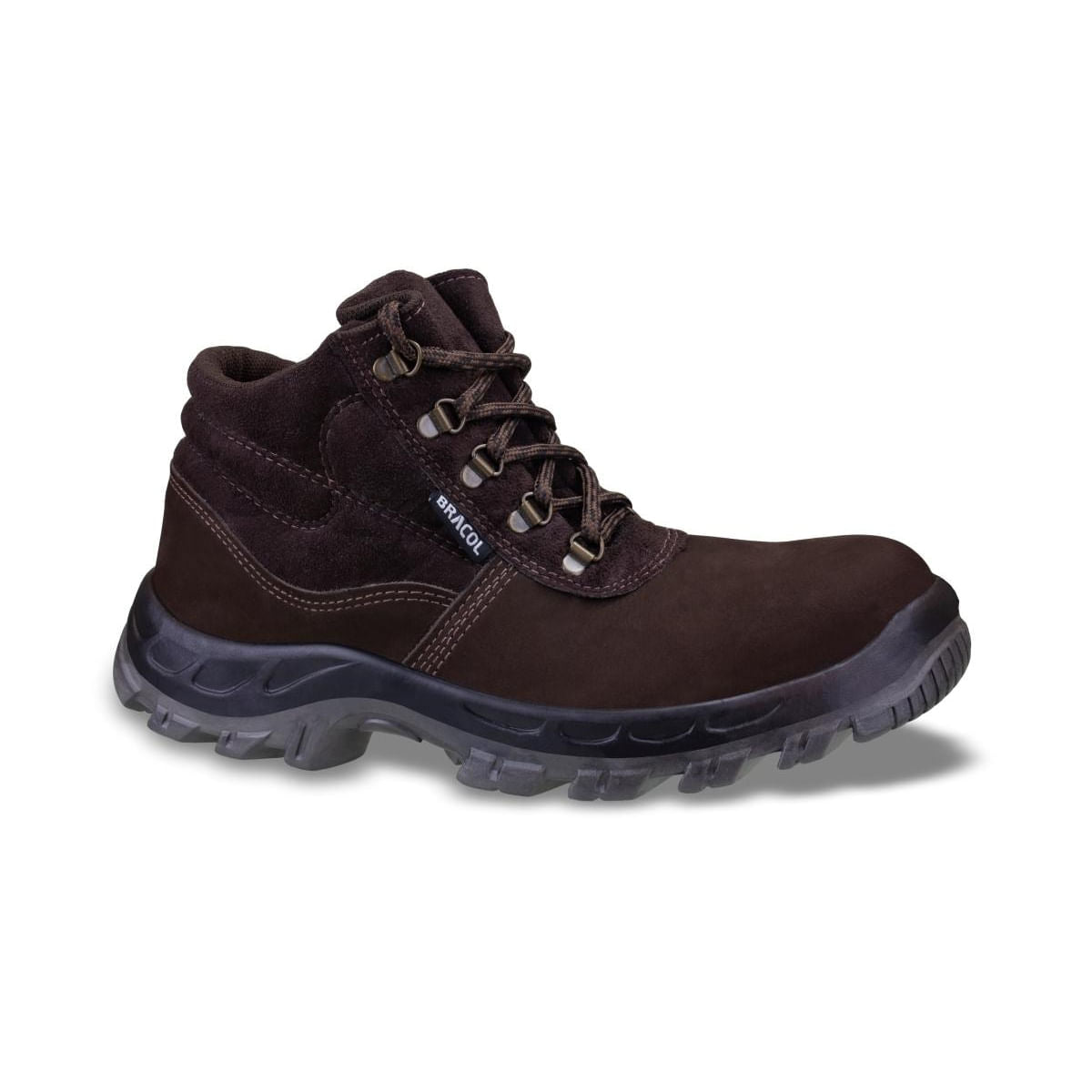 Bota Camurça Bico Plástico c/ Cadarço Marrom n°35 Bracol
