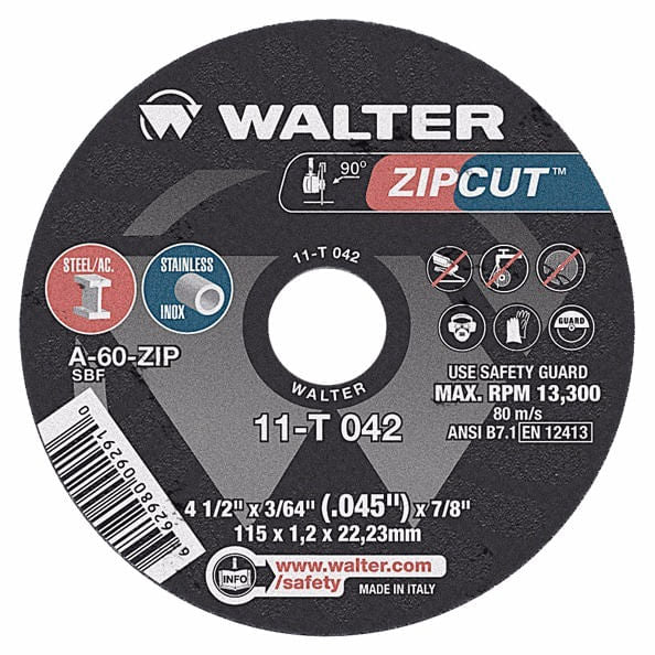 Disco de Corte 04.1/2"X3/64" Zip Aluminio Walter