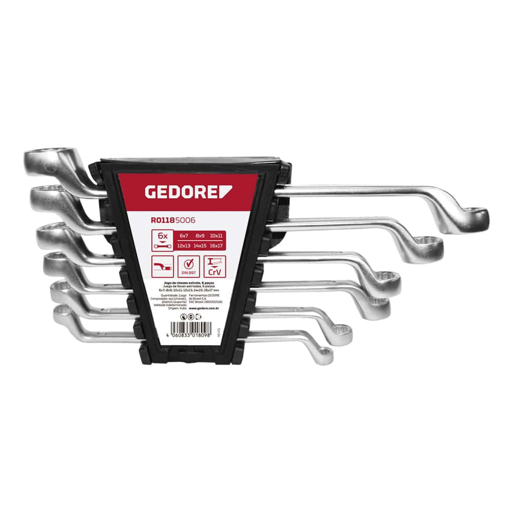 Jogo de Chaves Fixa Gedore Red 06 A 17mm 6Peças