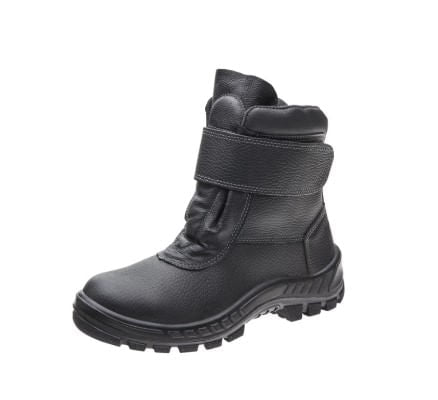 Coturno Couro Bico Aco Sem Cadarco Preto N 46 Marluvas