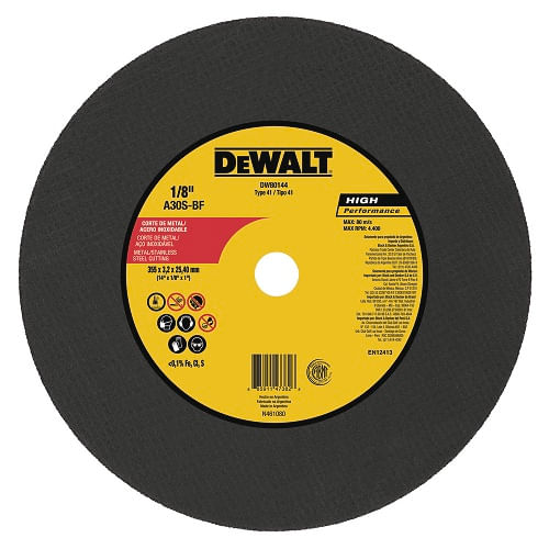 Disco De Corte 14x2,5x1"" Para Inox Metal Dewalt