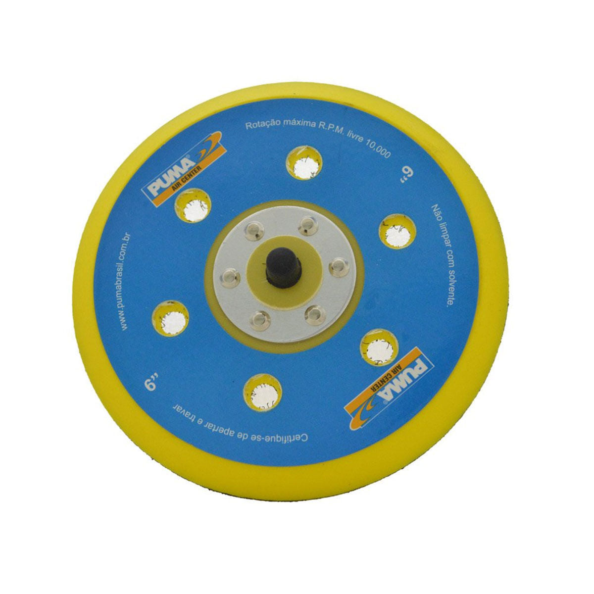 Base Para Lixadeira 6" Com Velcro Perfurada Puma