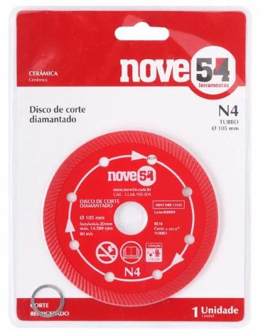 Disco Diamantado 105mm liso Nº4 NOVE54