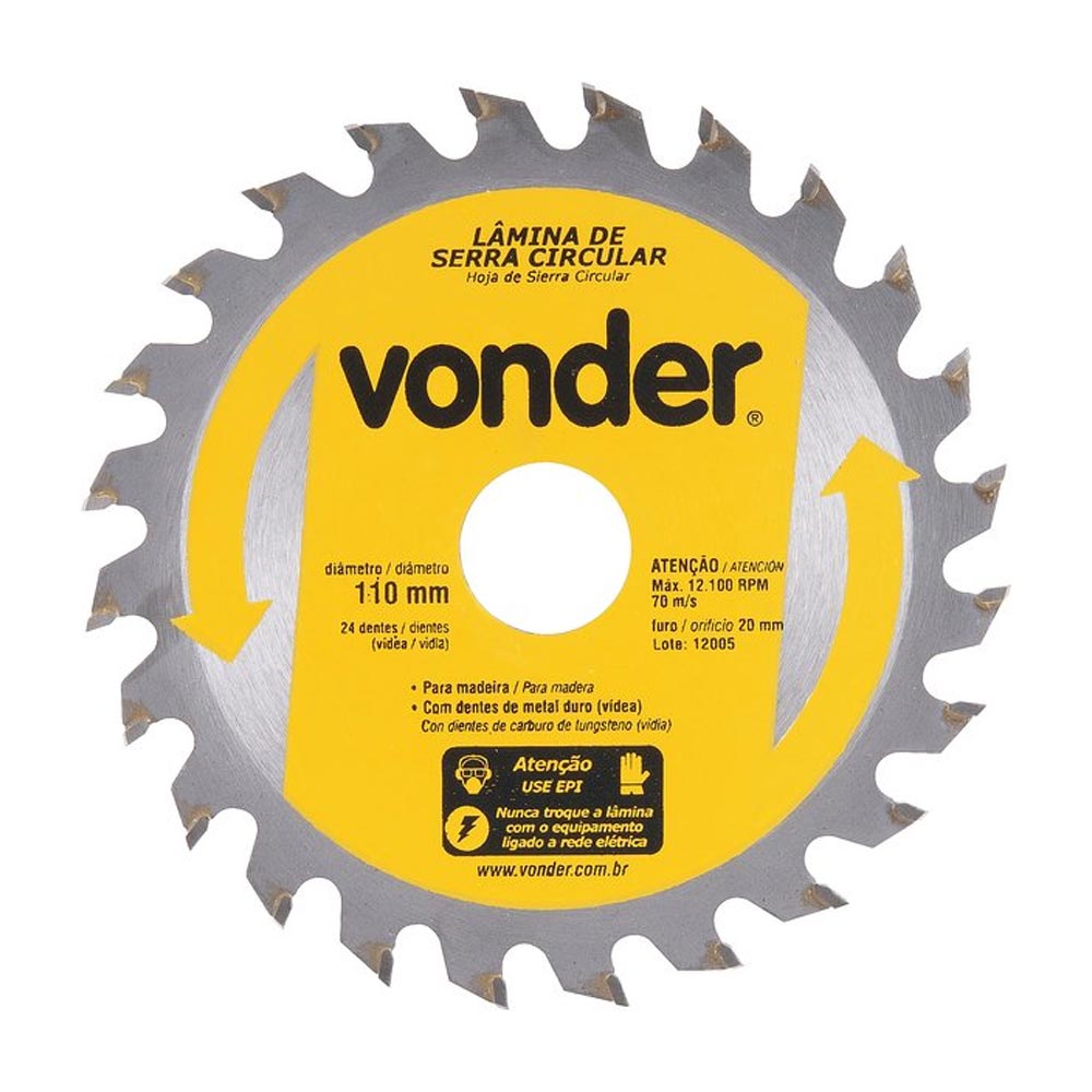 Serra Circular Widia 4.3/8 24Dentes 110mm Vonder