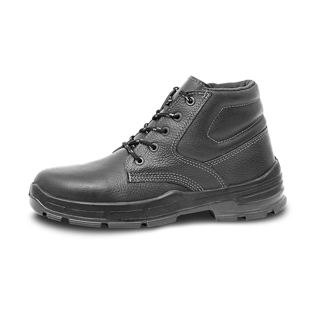 Bota Vaqueta Bico P Com Cadarço Preta Bracol
