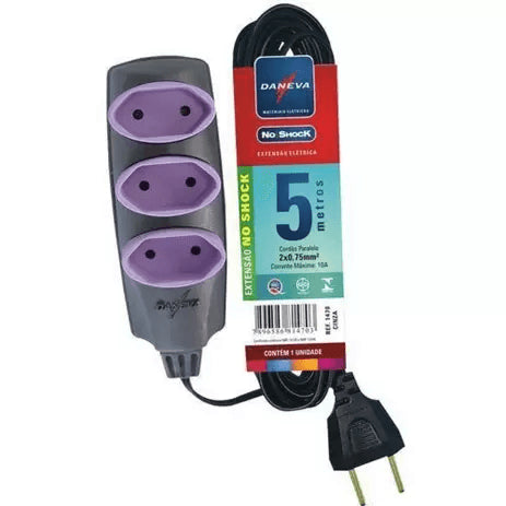 Extensao Eletronica 05M 3X0,75 GF NO SHOCK DANEVA