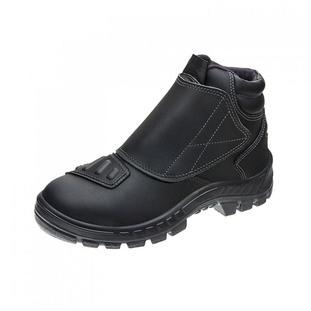 Bota Motociclista de Couro com Velcro N39 Preto CA42860 Marluvas