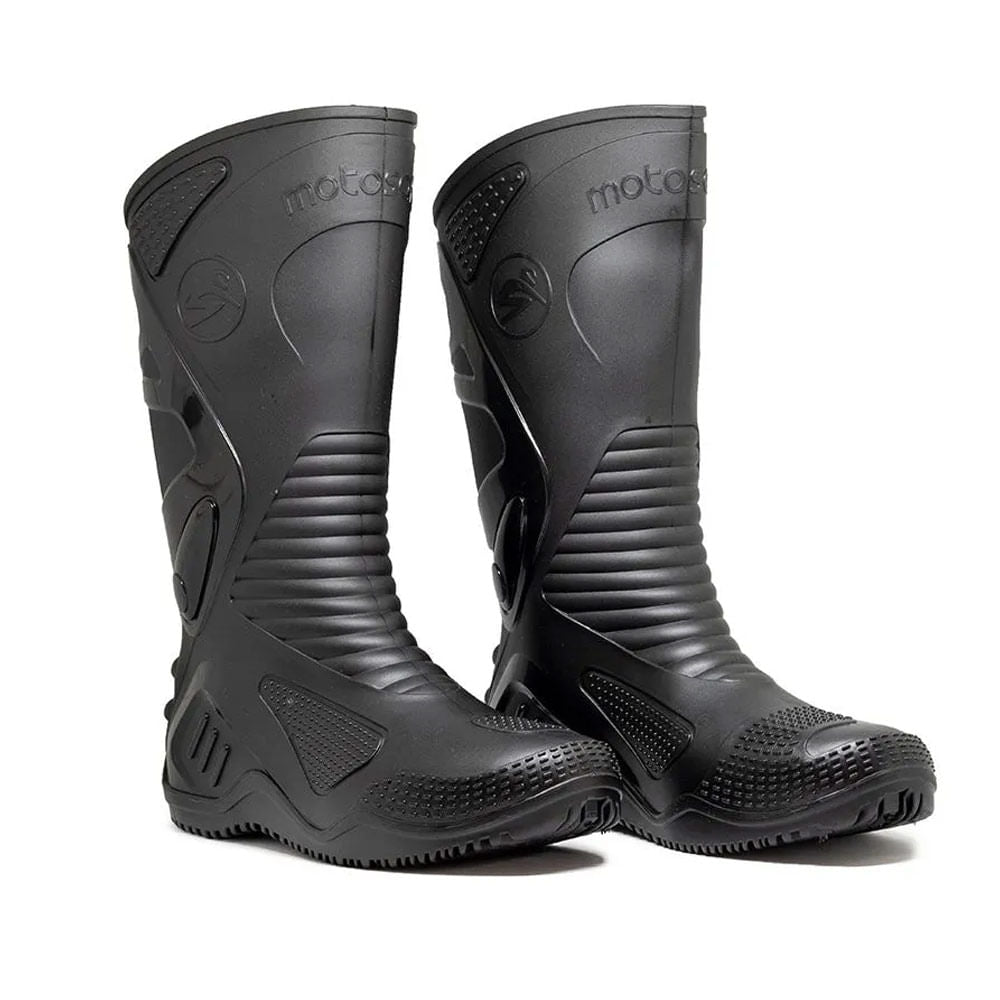 Bota Pvc Preta Com Solado Preto 29cm N°42 Motosafe