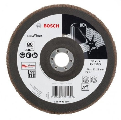 Disco Flap Bosch 180mm G-080 Inox