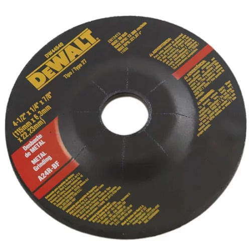 Disco Corte Desbastada 04.1/2" x 1/4" x 7/8" P/Metal DEWALT