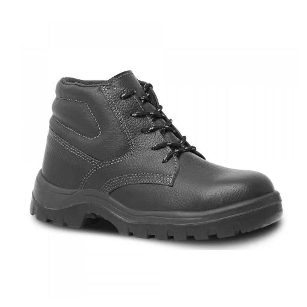 Bota Vaqueta Bico Plástico com Cadarço N37 Preto CA32624 Bracol