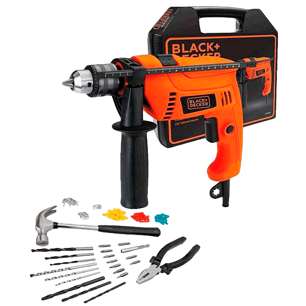 Kit Furadeira Impacto 1/2" + 82 Acess. 550w Black&Decker
