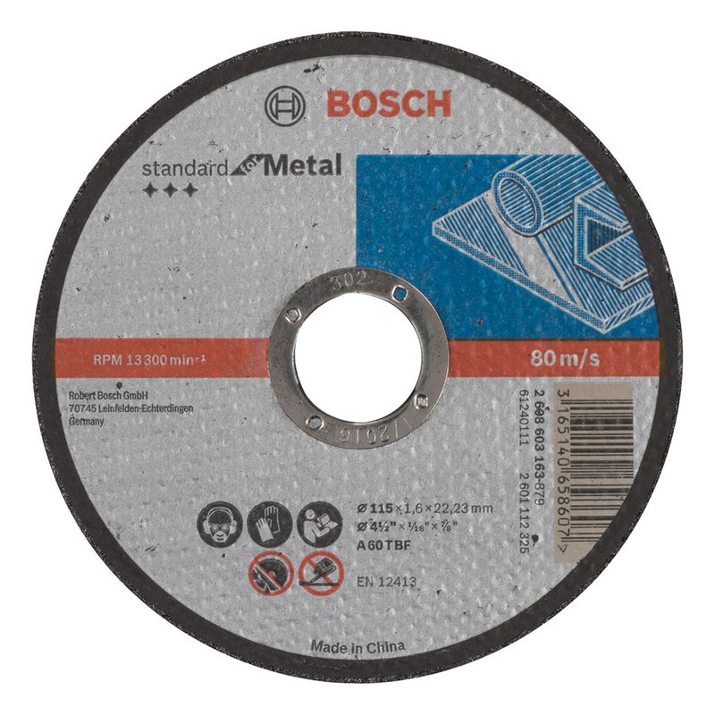 Disco Corte 04.1/2' 115,0x1,00 P/Inox Bosch