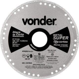 Disco De Corte Diamantado Contínuo Para Metais 115 mm Vonder