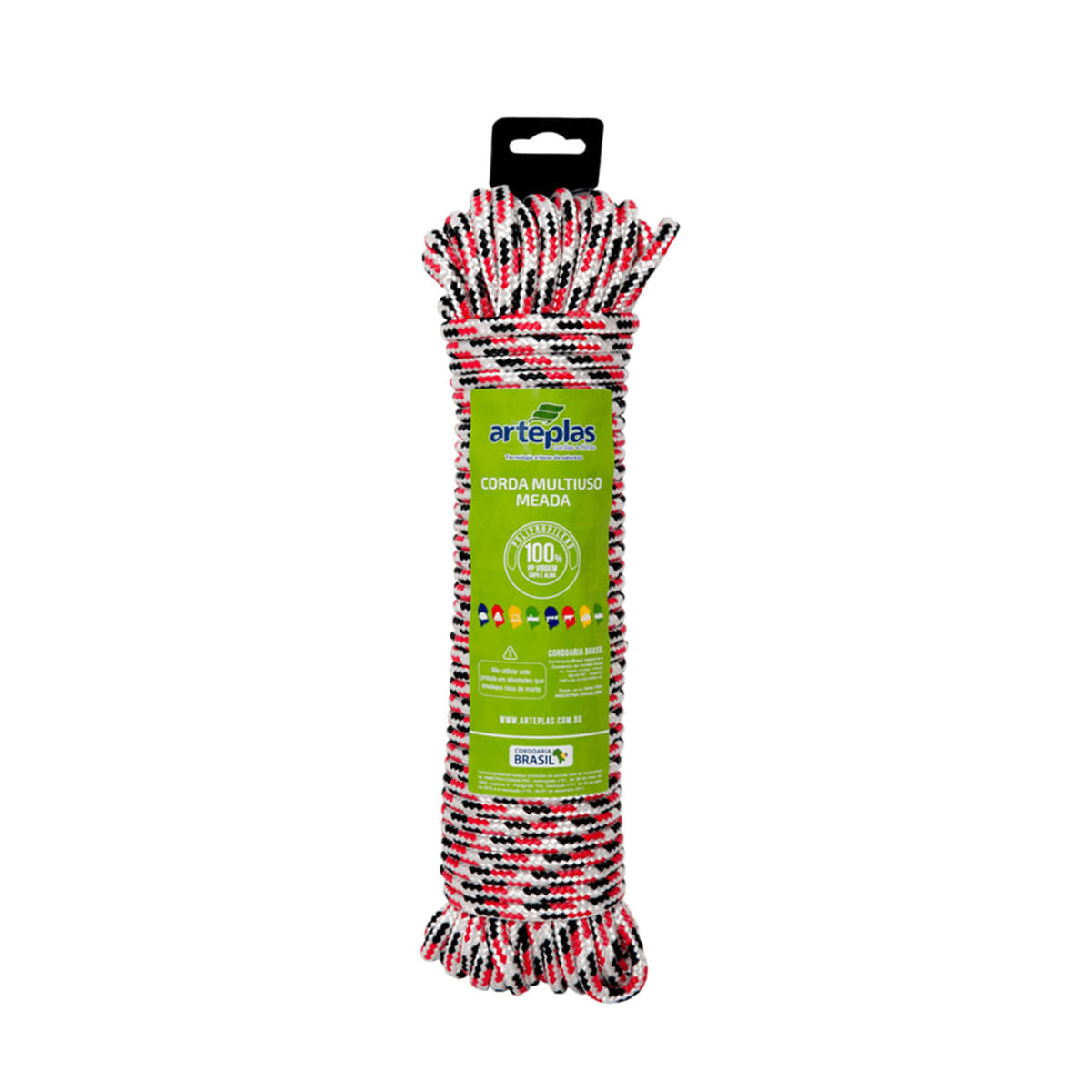 Corda Trançada PET Meada Colorida 06mm x 15m 1/4 Arteplas