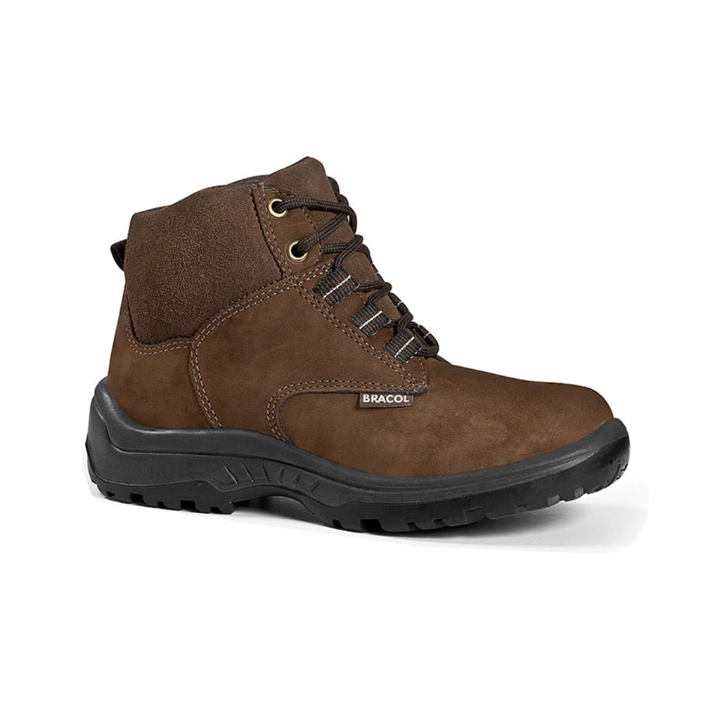Bota Camurça Bico Plastico Com Cadarço Nobuck Mr N°37 Bracol